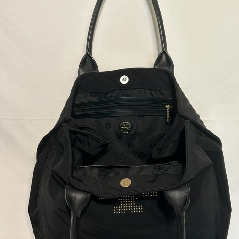 Stunning! ~ TORY BURCH Large Ball Stud Tote Bag PUP Solid Color - Picture 9 of 14
